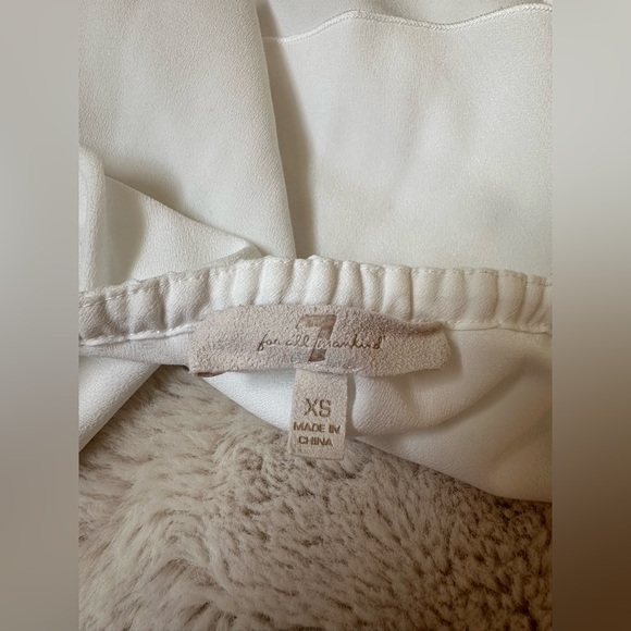 7 For All Mankind White Off the Shoulder Tiered Blouse - Picture 3 of 4